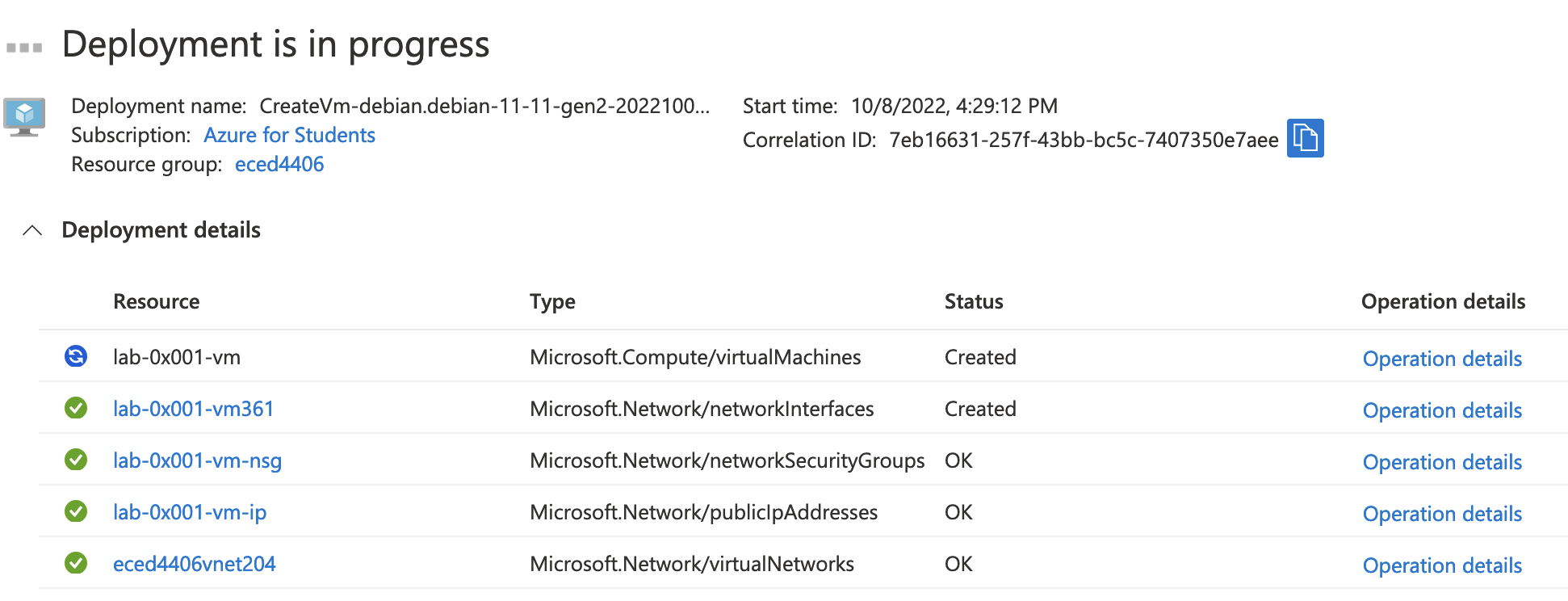 Deployment in progress