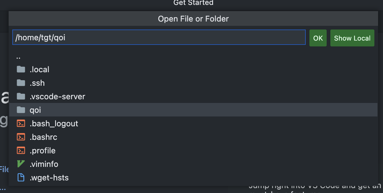 Open `$HOME/qoi` folder